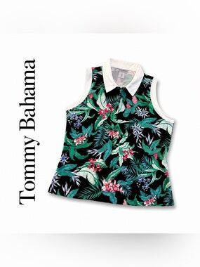 Tommy Bahama Golf Sleeveless Polo Tropical Floral Women’s L